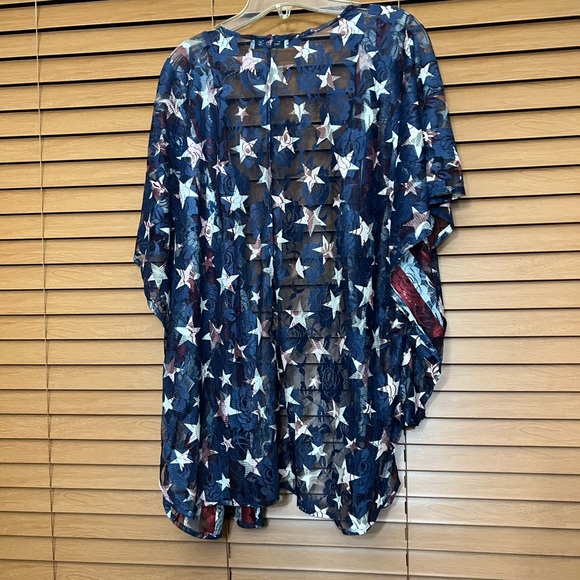 Crazy Train Stars and Stripes Lace cardigan one size - Picture 3 of 8